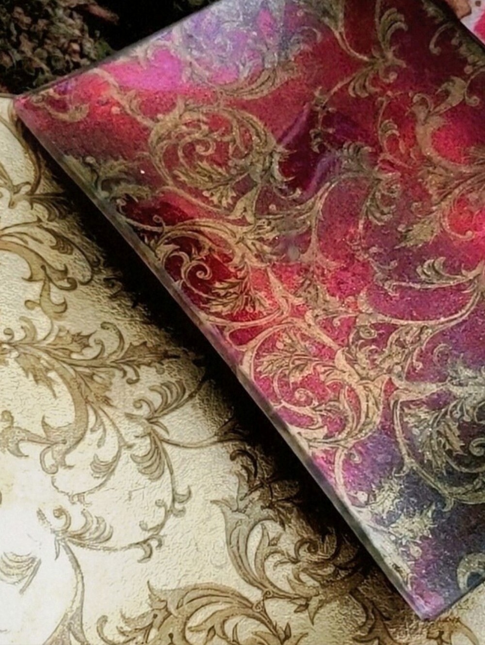 Vintage Ornate Florentine Scroll Baroque Rococo Card Tray. Trinket Tray